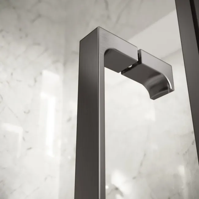 Cologne Brushed Gunmetal Easy Clean 8mm Hinged Shower Enclosure 1400x900mm