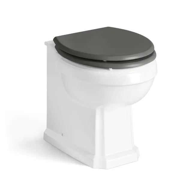 Monaco Graphite Grey Combination Vanity Basin with Marble Top and Hudson Toilet with Wooden Seat 1500mm