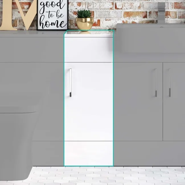 Harper Gloss White Side Cabinet Unit 300mm