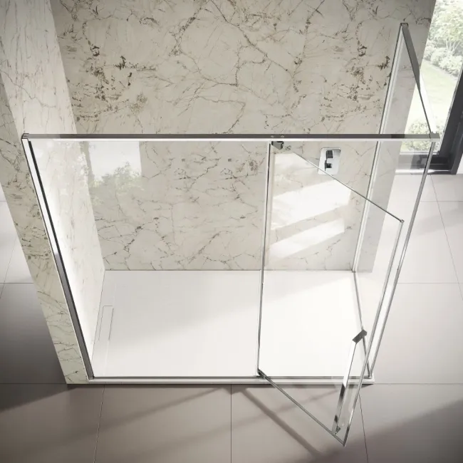 Cologne Stainless Steel Easy Clean 8mm Hinged Shower Enclosure 1800x700mm