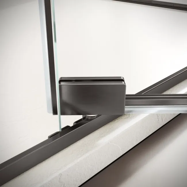 Cologne Brushed Gunmetal Easy Clean 8mm Hinged Shower Enclosure 1700x900mm