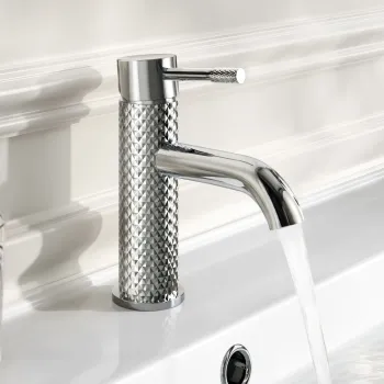 Suir Chrome Basin Mixer Tap with Knurled Detailing