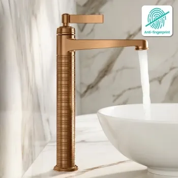 Corrib Brushed Copper High Rise Basin Mixer Tap