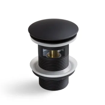Matt Black Dome Top Pop Up Basin Waste - Slotted