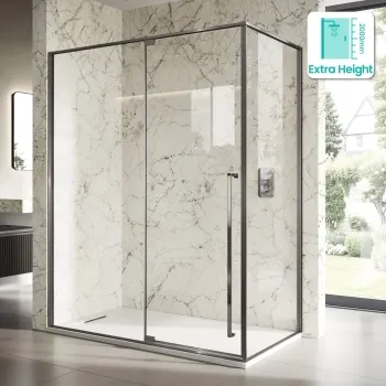 Cologne Brushed Gunmetal Easy Clean 8mm Hinged Shower Enclosure 1600x800mm