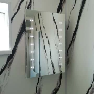 Madison Battery Powered Illuminated LED Cloakroom Mirror Cabinet 600x400mm