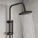 Lismore Round Matt Black Shower Riser Kit