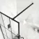 Munich Matt Black Grid Easy Clean 8mm Wet Room Shower Glass Panel 800mm