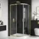 London Brushed Brass 6mm Offset Quadrant Shower Enclosure 1000x800mm