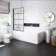 Zurich Easy Clean Matt Black Grid Bath Screen - 800mm