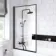 Zurich Easy Clean Matt Black Framed Bath Screen - 800mm