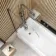 Linz Easy Clean 6mm Brushed Gunmetal Bath Screen - 800mm