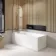 Linz Easy Clean 6mm Brushed Copper Bath Screen - 800mm