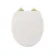 Hudson Traditional Cotton White Wooden Soft Close Seat with Brushed Brass Hinges
