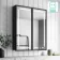 Mia Black Framed Illuminated LED Mirror Cabinet 710x600mm