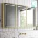 Mia Matt Brass Illuminated LED Mirror Cabinet 710x1200mm