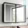 Olivia Black Framed Illuminated LED Mirror Cabinet 710x1000mm