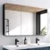 Aurora Matt Black Mirror Cabinet 700x1200mm
