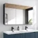Aurora Matt Black Mirror Cabinet 700x1200mm