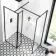 Munich Matt Black Framed 8mm Walk In Shower Enclosure 700mm & 700mm Glass with Pivotal Return Panel