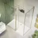 Munich Brushed Brass Framed 8mm Walk In Shower Enclosure 900mm & 900mm Glass with Return Panel