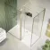 Munich Brushed Brass Framed 8mm Walk In Shower Enclosure 1000mm & 900mm Glass with Return Panel