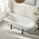 Abingdon 1700mm Single Ended Roll Top Bath - Black Feet