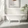 Abingdon 1700mm Single Ended Roll Top Bath - White Feet