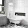 Abingdon 1500mm Roll Top Shower Bath - White Claw Feet & 6mm Easy Clean Screen
