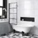 Abingdon 1700 Roll Top Shower Bath - Black Ball Feet & 6mm Easy Clean Matt Black Grid Screen