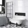 Abingdon 1700 Roll Top Shower Bath - Black Claw Feet & 6mm Easy Clean Matt Black Grid Screen