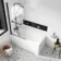 Stafford 1400x700 Shower Bath & 4mm Matt Black Screen with Rail