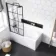 Stafford Round Shower Bath 1400x700 & 6mm Easy Clean Matt Black Grid Bath Screen
