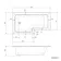 L Shaped 1500 Shower Bath & 6mm Easy Clean Matt Black Grid Bath Screen - Left Handed