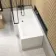 L Shaped 1500 Shower Bath & 6mm Easy Clean Matt Black Framed Bath Screen - Left Handed