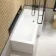 L Shaped 1700 Shower Bath & 6mm Easy Clean Matt Black Grid Bath Screen - Right Handed