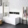 Stafford 1500x700 Round Shower Bath & 6mm Easy Clean Brushed Brass Framed Bath Screen