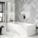 Hereford 1800x800 Square Shower Bath & 6mm Easy Clean Brushed Brass Framed Bath Screen