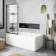 Dover 1700x750 Keyhole Shower Bath & 6mm Easy Clean Matt Black Framed Bath Screen