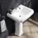 Hudson Traditional Close Coupled Toilet With Cotton White Seat & Pedestal Basin - Single Tap Hole
