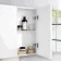 Harper Gloss White Wall Hung Cabinet 600x300mm - Brushed Brass Accents