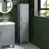 Bermuda Dove Grey Floor Standing Tall Cabinet 1500x350mm - Brass Knurled Handles