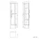 Bermuda Dove Grey Floor Standing Tall Cabinet 1500x350mm - Brass Knurled Handles