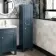 Bermuda Inky Blue Floor Standing Tall Cabinet 1500x350mm - Brushed Brass Accents