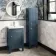 Bermuda Inky Blue Floor Standing Tall Cabinet 1500x350mm - Brushed Brass Accents
