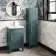 Bermuda Midnight Green Floor Standing Tall Cabinet 1500x350mm - Brass Knurled Handles