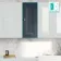 Inky Blue Wall Hung Cabinet 700x300mm - Brushed Brass Accents