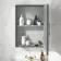 Inky Blue Mirror Cabinet 700x500mm - Brass Knurled Handles