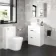 Avon Gloss White Vanity Drawer with Curved Counter Top Basin 600mm