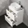 Avon Gloss White Vanity Drawer with Curved Counter Top Basin 600mm